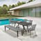 Armen Living Koala Clip and Camino 6 Piece Outdoor Dining Set in Dark Eucalyptus with Gray Rope 840254333826 - alternate 7